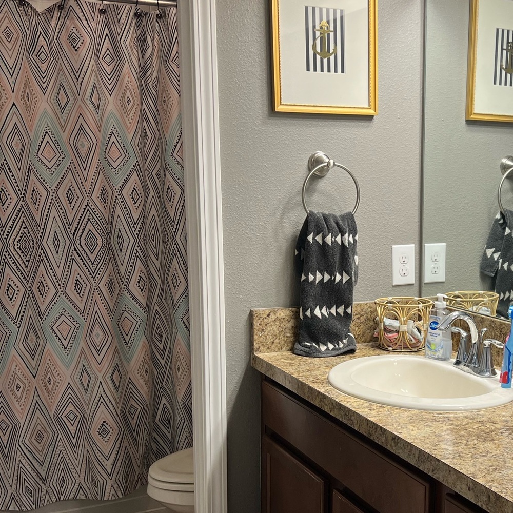 Geometric urban outfitters shower curtain